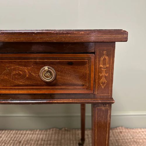 SUPERB QUALITY ANTIQUE INLAID WRITING TABLE BY JAS SHOOLBRED CO - ADDITIONAL PHOTO 6