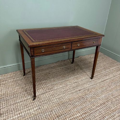 SUPERB QUALITY ANTIQUE INLAID WRITING TABLE BY JAS SHOOLBRED CO - ADDITIONAL PHOTO 9