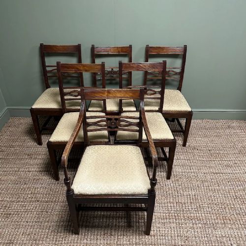 set of 6 antique georgian mahogany dining chairs - CATEGORY: ANTIQUE CHAIRS - DATED 18TH CENTURY