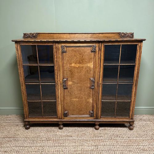 QUALITY EDWARDIAN OAK ANTIQUE BOOKCASE - ADDITIONAL PHOTO 1