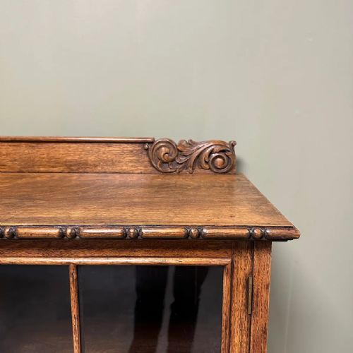 QUALITY EDWARDIAN OAK ANTIQUE BOOKCASE - ADDITIONAL PHOTO 3