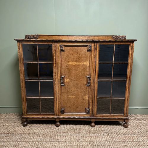 QUALITY EDWARDIAN OAK ANTIQUE BOOKCASE - ADDITIONAL PHOTO 7