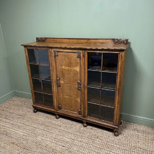 QUALITY EDWARDIAN OAK ANTIQUE BOOKCASE - ADDITIONAL PHOTO 8