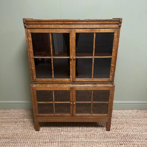 stunning small edwardian oak antique arts and crafts bookcase - CATEGORY: ANTIQUE BOOKCASES - DATED EDWARDIAN