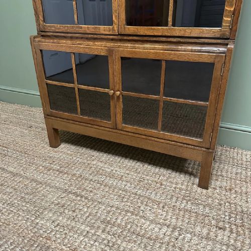 STUNNING SMALL EDWARDIAN OAK ANTIQUE ARTS AND CRAFTS BOOKCASE - ADDITIONAL PHOTO 4