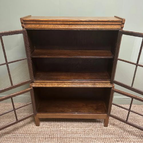 STUNNING SMALL EDWARDIAN OAK ANTIQUE ARTS AND CRAFTS BOOKCASE - ADDITIONAL PHOTO 6