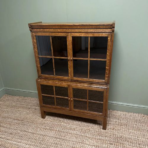 STUNNING SMALL EDWARDIAN OAK ANTIQUE ARTS AND CRAFTS BOOKCASE - ADDITIONAL PHOTO 7