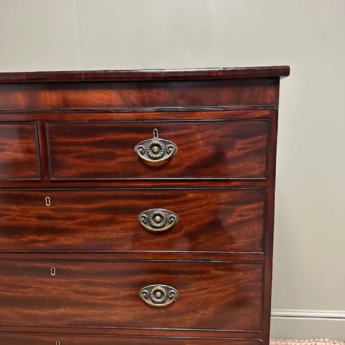 BEAUTIFUL GEORGIAN ANTIQUE MAHOGANY CHEST OF DRAWERS - ADDITIONAL PHOTO 4