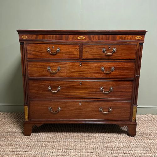 SPECTACULAR ANTIQUE GEORGIAN MAHOGANY CHEST OF DRAWERS - ADDITIONAL PHOTO 1
