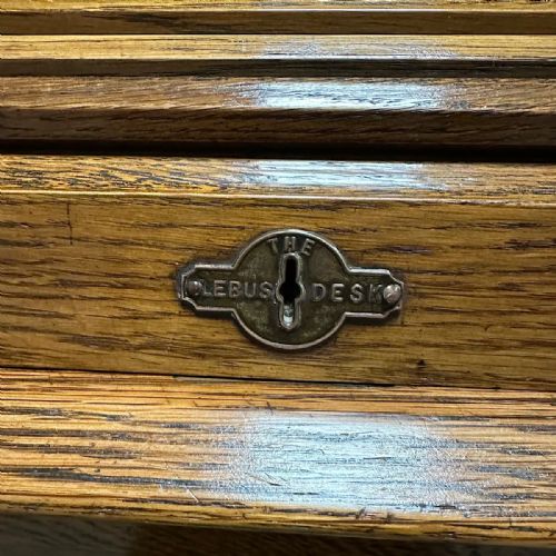 QUALITY ANTIQUE OAK ROLL TOP DESK BY LEBUS - ADDITIONAL PHOTO 6