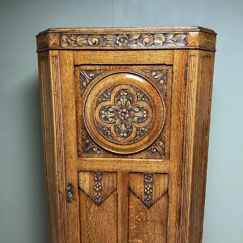 QUALITY OAK ANTIQUE HALL WARDROBE CUPBOARD - ADDITIONAL PHOTO 2