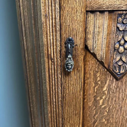 QUALITY OAK ANTIQUE HALL WARDROBE CUPBOARD - ADDITIONAL PHOTO 4