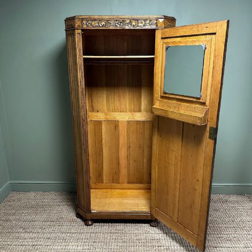 QUALITY OAK ANTIQUE HALL WARDROBE CUPBOARD - ADDITIONAL PHOTO 6
