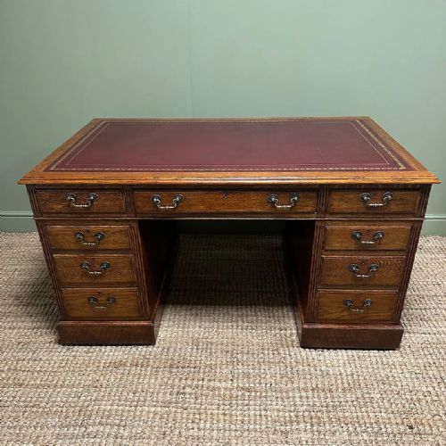 quality victorian oak antique desk - CATEGORY: ANTIQUE DESKS - DATED VICTORIAN