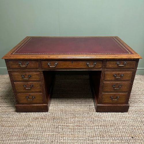 QUALITY VICTORIAN OAK ANTIQUE DESK - ADDITIONAL PHOTO 1