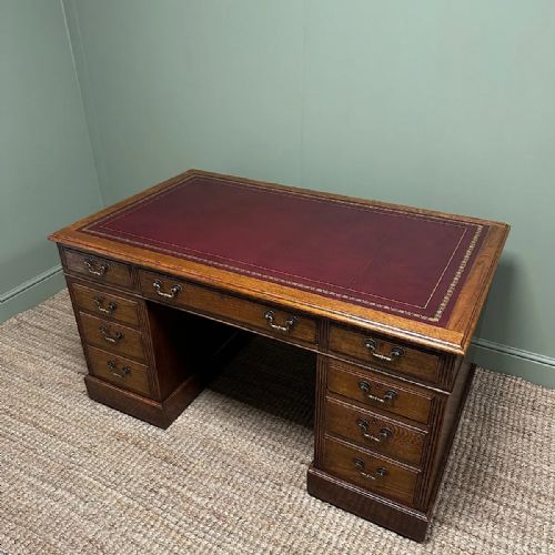 QUALITY VICTORIAN OAK ANTIQUE DESK - ADDITIONAL PHOTO 5