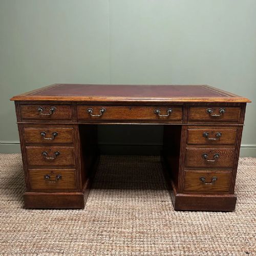 QUALITY VICTORIAN OAK ANTIQUE DESK - ADDITIONAL PHOTO 6