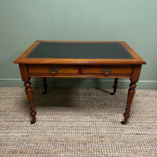 QUALITY VICTORIAN WALNUT ANTIQUE WRITING LIBRARY TABLE - ADDITIONAL PHOTO 1