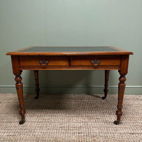 QUALITY VICTORIAN WALNUT ANTIQUE WRITING LIBRARY TABLE - ADDITIONAL PHOTO 2