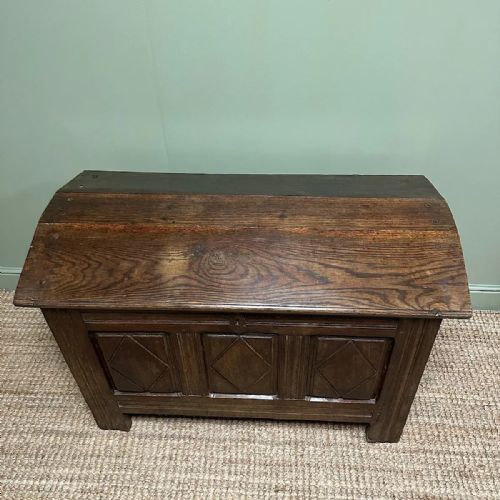UNUSUAL 18TH CENTURY DOME TOP COUNTRY OAK ANTIQUE COFFER - ADDITIONAL PHOTO 2