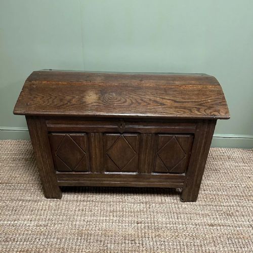 UNUSUAL 18TH CENTURY DOME TOP COUNTRY OAK ANTIQUE COFFER - ADDITIONAL PHOTO 3