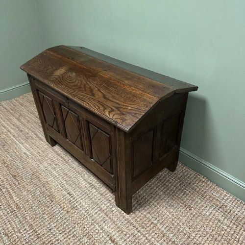 UNUSUAL 18TH CENTURY DOME TOP COUNTRY OAK ANTIQUE COFFER - ADDITIONAL PHOTO 4