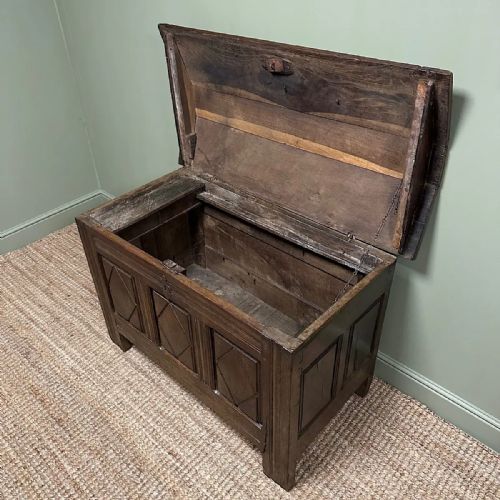 UNUSUAL 18TH CENTURY DOME TOP COUNTRY OAK ANTIQUE COFFER - ADDITIONAL PHOTO 6