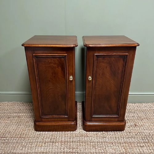 ANTIQUE VICTORIAN MAHOGANY PAIR OF BEDSIDE CABINETS - ADDITIONAL PHOTO 2
