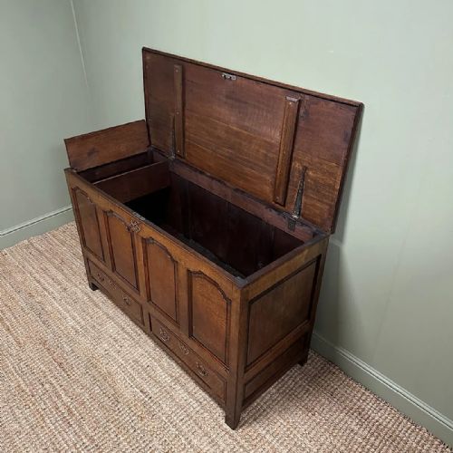 COUNTRY HOUSE PERIOD ANTIQUE OAK MULE CHEST - ADDITIONAL PHOTO 2