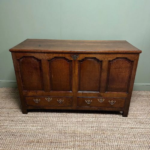 COUNTRY HOUSE PERIOD ANTIQUE OAK MULE CHEST - ADDITIONAL PHOTO 6