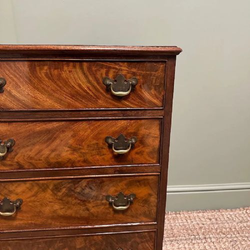STUNNING MAHOGANY SMALL ANTIQUE CHEST OF DRAWERS - ADDITIONAL PHOTO 5