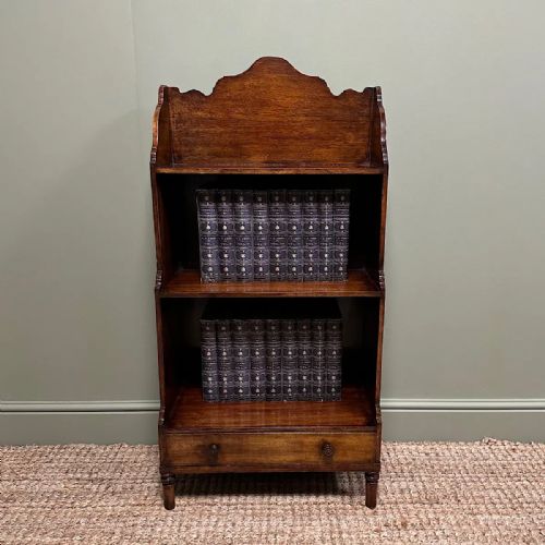 QUALITY SMALL MAHOGANY ANTIQUE WATERFALL BOOKCASE - ADDITIONAL PHOTO 1