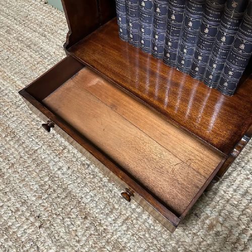 QUALITY SMALL MAHOGANY ANTIQUE WATERFALL BOOKCASE - ADDITIONAL PHOTO 2