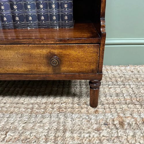 QUALITY SMALL MAHOGANY ANTIQUE WATERFALL BOOKCASE - ADDITIONAL PHOTO 3