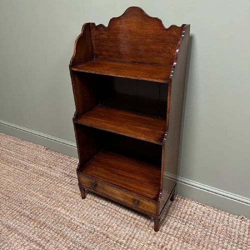 quality small mahogany antique waterfall bookcase - CATEGORY: ANTIQUE BOOKCASES - DATED 19TH CENTURY