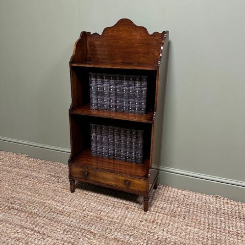 QUALITY SMALL MAHOGANY ANTIQUE WATERFALL BOOKCASE - ADDITIONAL PHOTO 5
