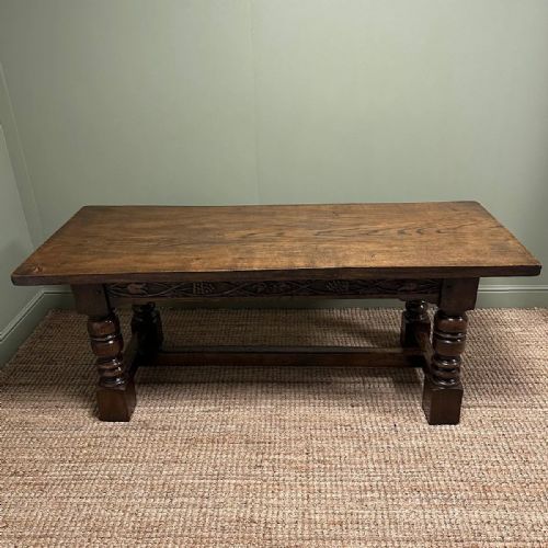 QUALITY SOLID OAK ANTIQUE REFECTORY TABLE - ADDITIONAL PHOTO 1