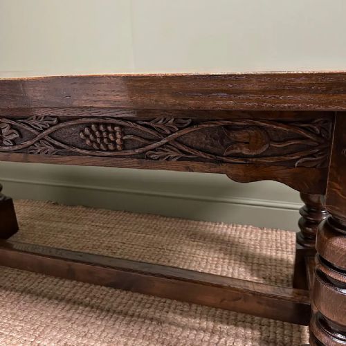 QUALITY SOLID OAK ANTIQUE REFECTORY TABLE - ADDITIONAL PHOTO 5