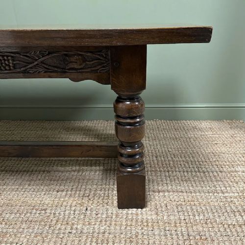 QUALITY SOLID OAK ANTIQUE REFECTORY TABLE - ADDITIONAL PHOTO 6