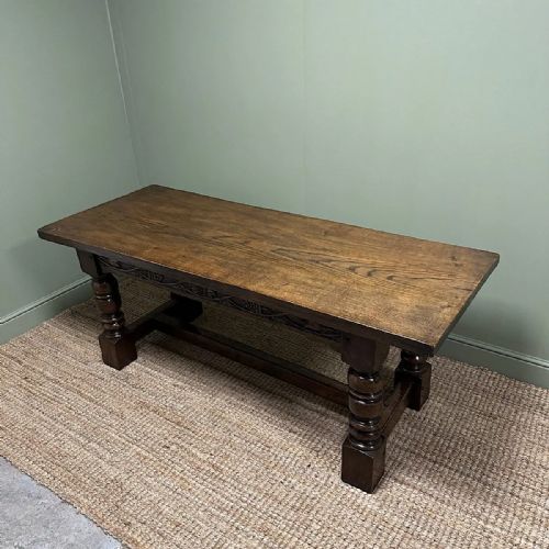 QUALITY SOLID OAK ANTIQUE REFECTORY TABLE - ADDITIONAL PHOTO 7
