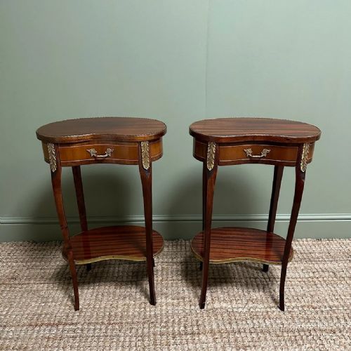 SUPERB PAIR OF ANTIQUE SIDE TABLES LAMP TABLES - ADDITIONAL PHOTO 2