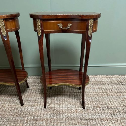 SUPERB PAIR OF ANTIQUE SIDE TABLES LAMP TABLES - ADDITIONAL PHOTO 7