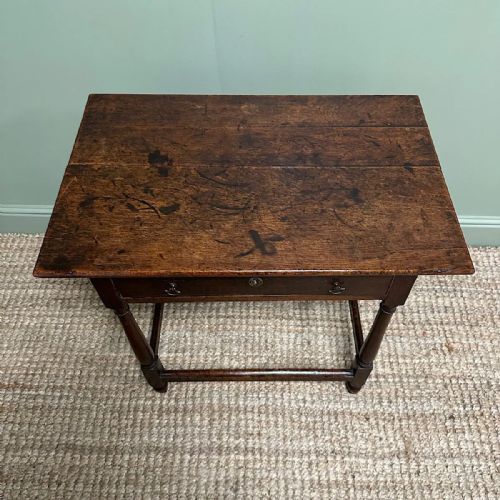 PERIOD COUNTRY HOUSE ANTIQUE OAK LOW BOY SIDE TABLE - ADDITIONAL PHOTO 3