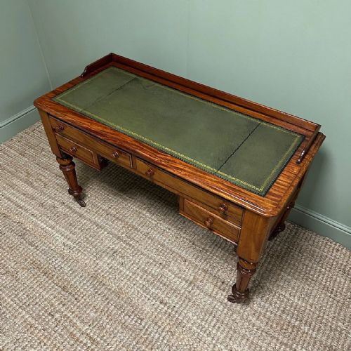 QUALITY ANTIQUE VICTORIAN MAHOGANY WRITING TABLE - ADDITIONAL PHOTO 4