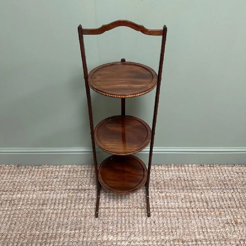BEAUTIFUL EDWARDIAN MAHOGANY ANTIQUE CAKE STAND - ADDITIONAL PHOTO 1