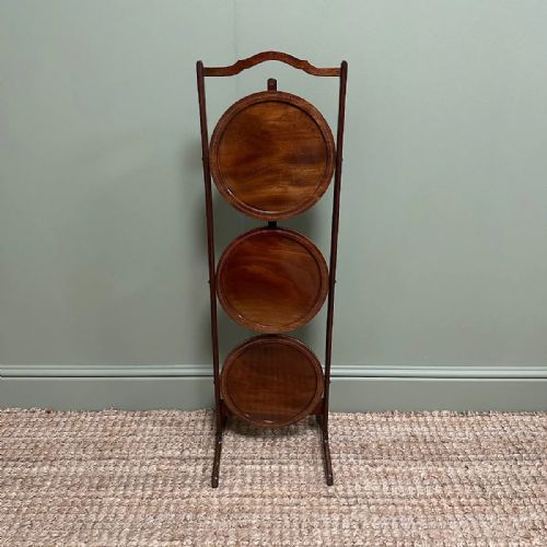 BEAUTIFUL EDWARDIAN MAHOGANY ANTIQUE CAKE STAND - ADDITIONAL PHOTO 2