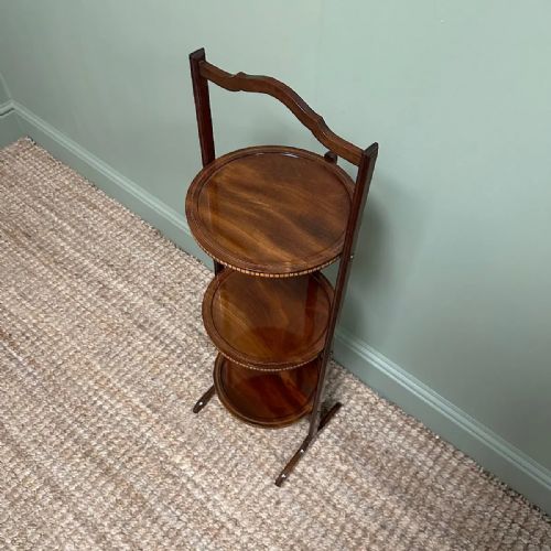 BEAUTIFUL EDWARDIAN MAHOGANY ANTIQUE CAKE STAND - ADDITIONAL PHOTO 3