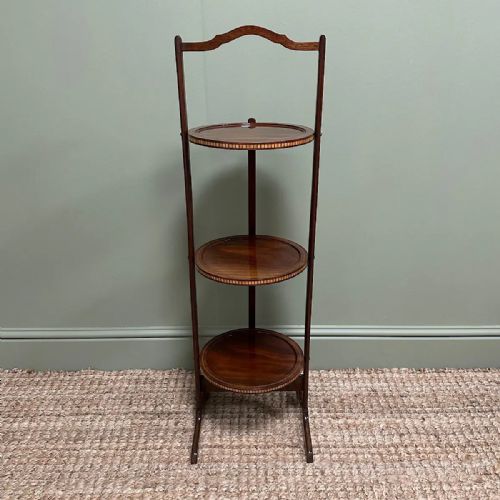 BEAUTIFUL EDWARDIAN MAHOGANY ANTIQUE CAKE STAND - ADDITIONAL PHOTO 5