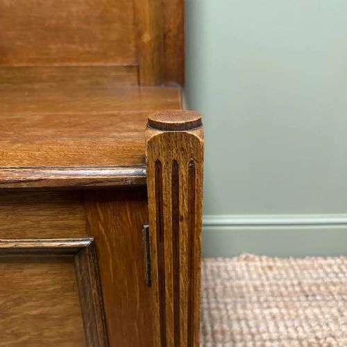 QUALITY EDWARDIAN OAK ANTIQUE BENCH - ADDITIONAL PHOTO 5