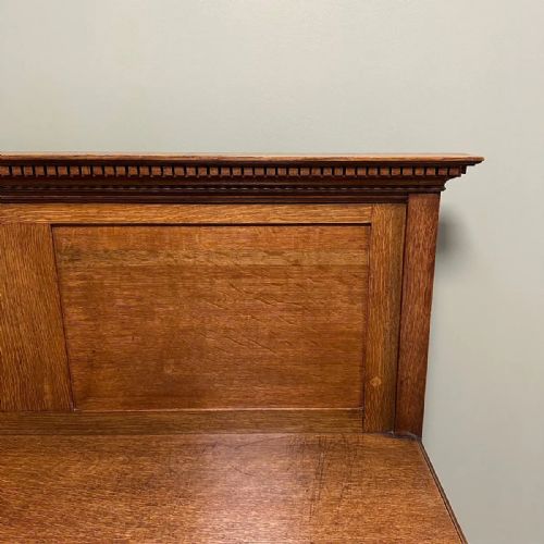 QUALITY EDWARDIAN OAK ANTIQUE BENCH - ADDITIONAL PHOTO 6